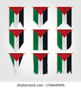 Bandera palestina de diferentes formas, bandera de Palestina de diversas formas