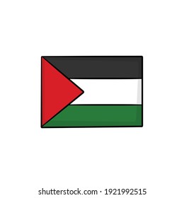 Palestine flag in drawing style isolated vector. Hand drawn object illustration for your presentation, teaching materials or others.