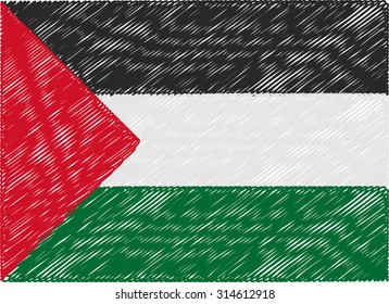 palestine flag embroidered zigzag