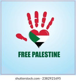 Palestine Flag, Free Palestine with Light Background