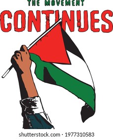 Palestine flag and freedom movement icon symbol vector