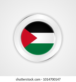 Palestine flag in glossy vector icon.