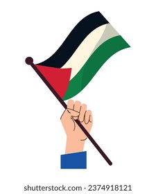 palestine flag in hand waving design