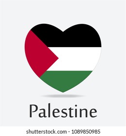 Palestine Flag in Heart Shape