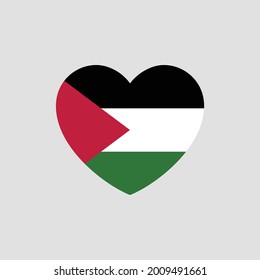 Palestine flag in heart shape vector love Palestine