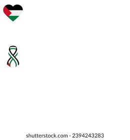 palestine flag heart vector isolated