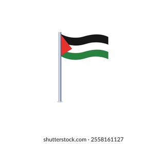 Palestine flag. Flag icon of Palestine country. Free Palestine slogan. Collecion of National flag of Palestine country isolated on white background.