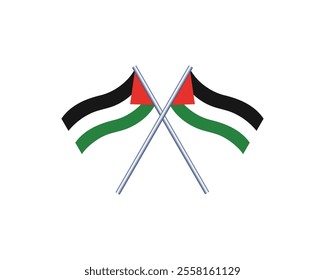 Palestine flag. Flag icon of Palestine country. Free Palestine slogan. Collecion of National flag of Palestine country isolated on white background.