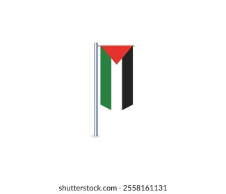 Palestine flag. Flag icon of Palestine country. Free Palestine slogan. Collecion of National flag of Palestine country isolated on white background.