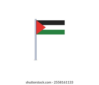 Palestine flag. Flag icon of Palestine country. Free Palestine slogan. Collecion of National flag of Palestine country isolated on white background.