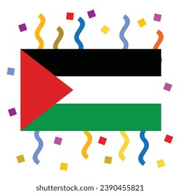 Palestine flag icon design vector illustration on transparent background