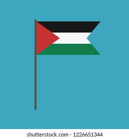 Palestine flag icon in flat design. Independence day or National day holiday concept.