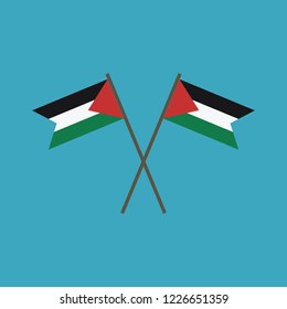 Palestine flag icon in flat design. Independence day or National day holiday concept.