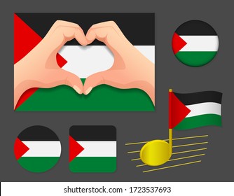 Palestine flag icon. National flag of Palestine vector illustration.