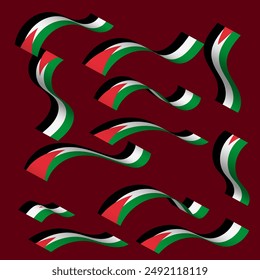 palestine flag illustration on red background