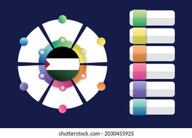 Palestine Flag with Infographic Design Incorporate with divided round shape. Vector illustration.
