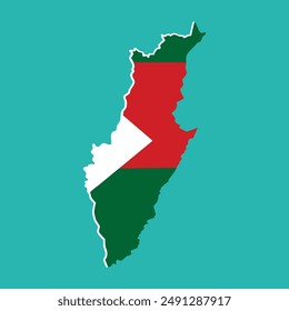 Palestine Flag inside Palestine Map Vector EPS Illustration