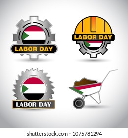 Palestine Flag with labour day design vector 