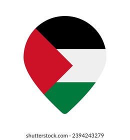 palestine flag location pin vector isolated