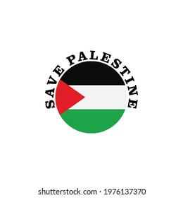 palestine flag logo circle shape, save palestine