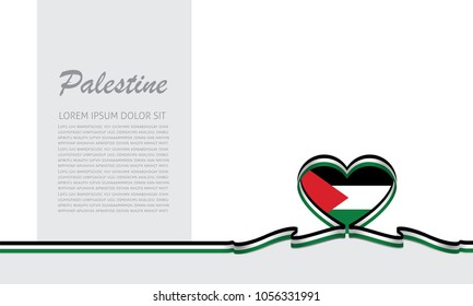 palestine flag and love ribbon