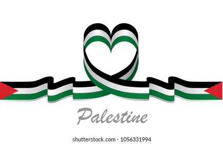 palestine flag and love ribbon