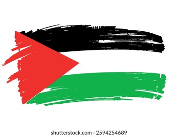 Palestine flag - nation vector country flag trextured in grunge scratchy brush stroke.