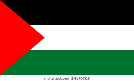 Palestine flag official national flag isolated vector illustration