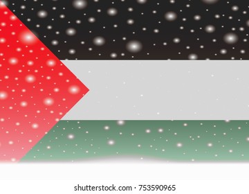 palestine flag on christmas background