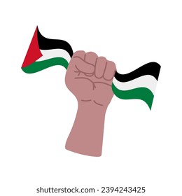 palestine flag on hand vector isolated