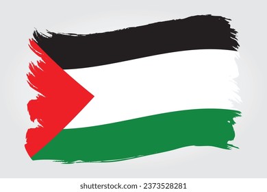 Palestine flag paint brush strokes. Palestine flag vector page symbol for your web site design. Vector illustration