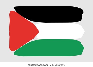 Palästina Flagge - gemalte Design Vektor-Illustration. Vektor-Pinselstil