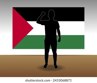 Palestine flag paper texture, single-piece element, vector design, Palestine flag taped on wall, decoration or celebration idea
