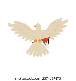 palestine flag with peace dove design