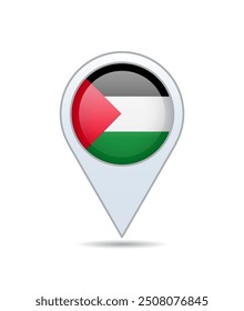 Palestine - flag pin for map. Vector illustration.