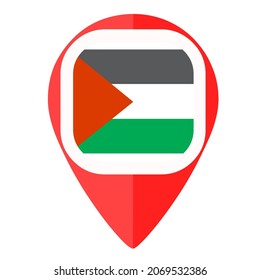 Palestine flag pin marker location country