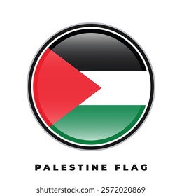 Palestine flag round design circle vector template