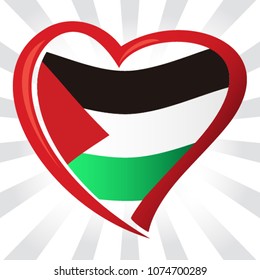 Palestine flag in shape of heart