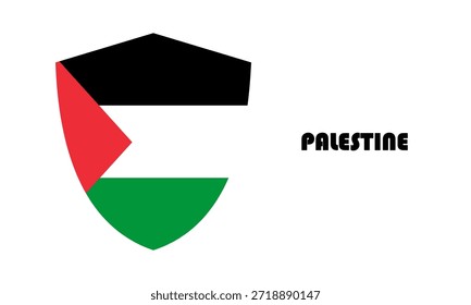 Palestine flag in shield shape (badge)