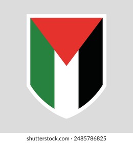 Palestine Flag Shield Shape Frame