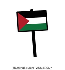 Palestine Flag Sign Simple Vector Illustration For Protest Or National Celebration