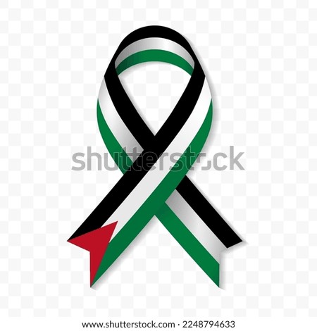 Palestine flag stripe ribbon vector illustration on a transparent background vector image (PNG).