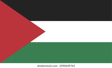 Palestine Flag Vector Design, EPS File of Palestinian Flag for National and Cultural Design Projects