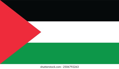Diseño e ilustración del Vector de la bandera de Palestina, Bandera nacional de Palestina 