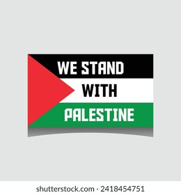 Palestine flag vector, Free Palestine vector, Flat flag of Palestine vector illustration, Stand with Palestine.