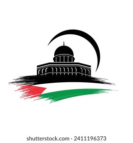Palestine flag Vector icon design illustration Template