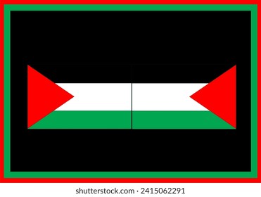 Palestine flag vector pattern from green, red and white. vector illustration.