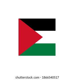 Palestine flag vector square icon - illustration. Flag of Palestine. Abstract concept, icon, square, button