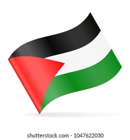 Palestine Flag Vector Waving Icon - Illustration