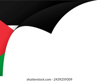 Palestine flag wave isolated on png or transparent background vector illustration.